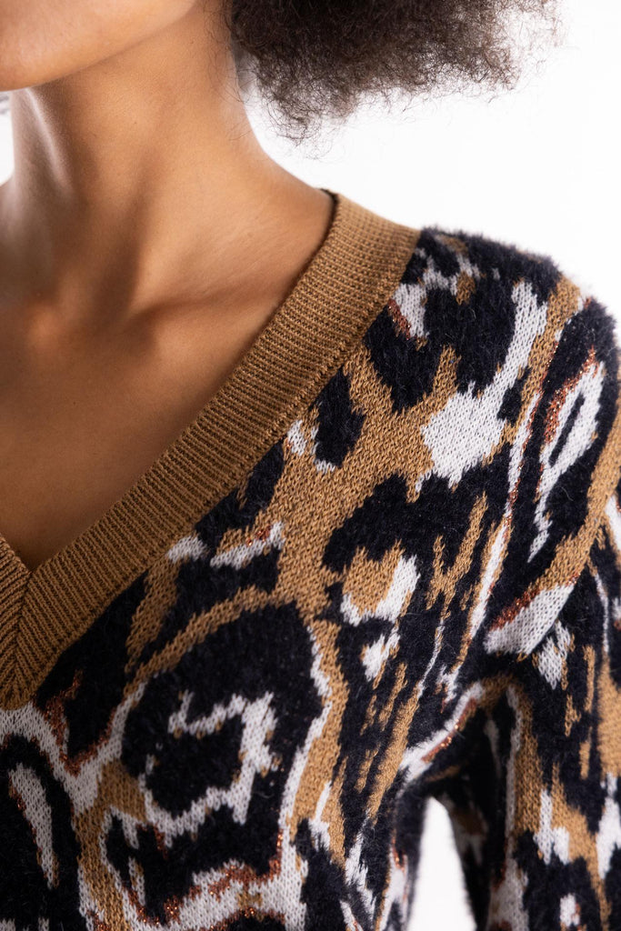 Maglione jacquard maculato MGKD11013 MACULATO AKEP 