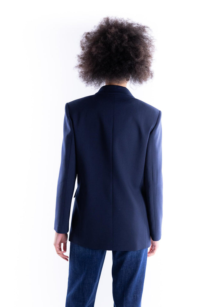 Giacca New guinea doppiopetto in lana blu con bottoni dorati 105617 A2SNBLU PINKO 