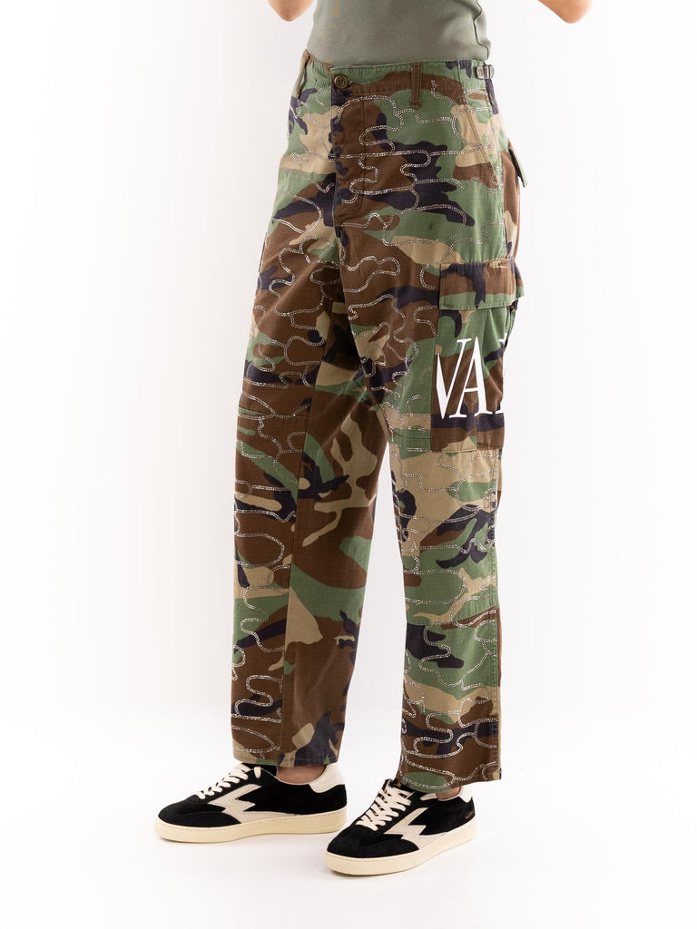 Pantalone donna cargo limited edition camouflage fake BUS25092 CAMOUFLAGE BRAND UNIQUE 