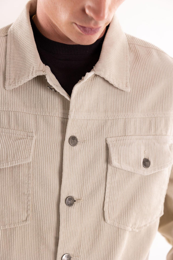 Giacca overshirt in velluto crema TOCOM OSV ESSENTIALCREMA TOOCO 
