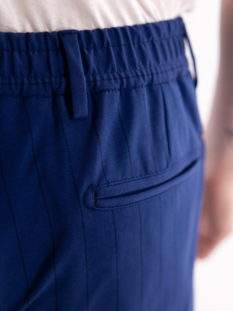 Pantaloni eleganti uomo il cappello in jersey gessato bluette OF1S2S5P022 185 OUTFIT 