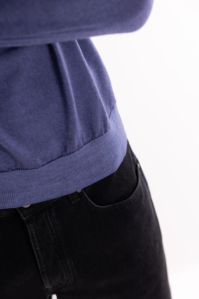 Maglia girocollo in lana blu OF1F2W5M007 BLU OUTFIT 