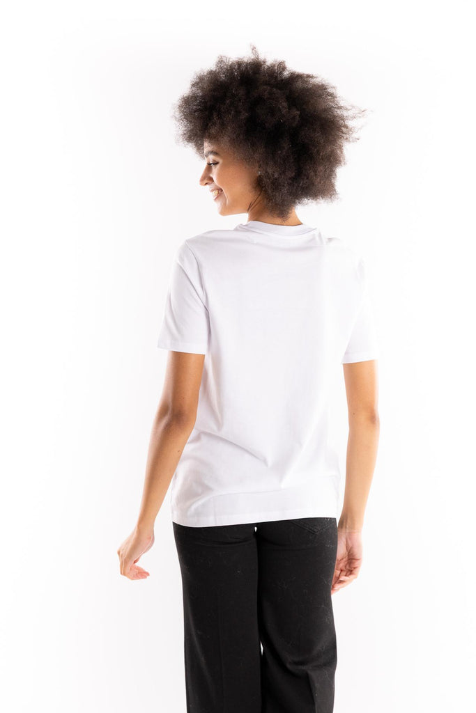 T-shirt in cotone con stampa Charm TSBAS 927BIANCA ELITE' 