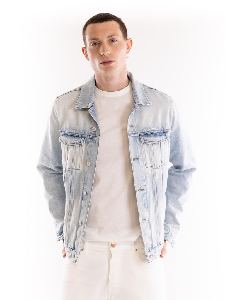 Giubbetto uomo in denim blu chiaro LIONE BLU DON THE FULLER 