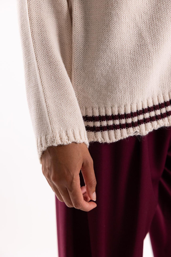 Cardigan con rotture college burro HMABW02087 BI04BURRO HINNOMINATE 