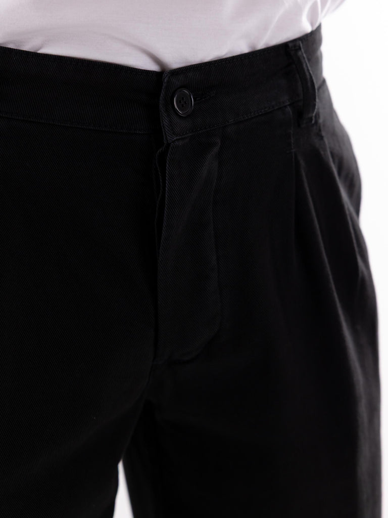 Pantalone uomo a palazzo nero W3U112 NERO THE EDITOR 
