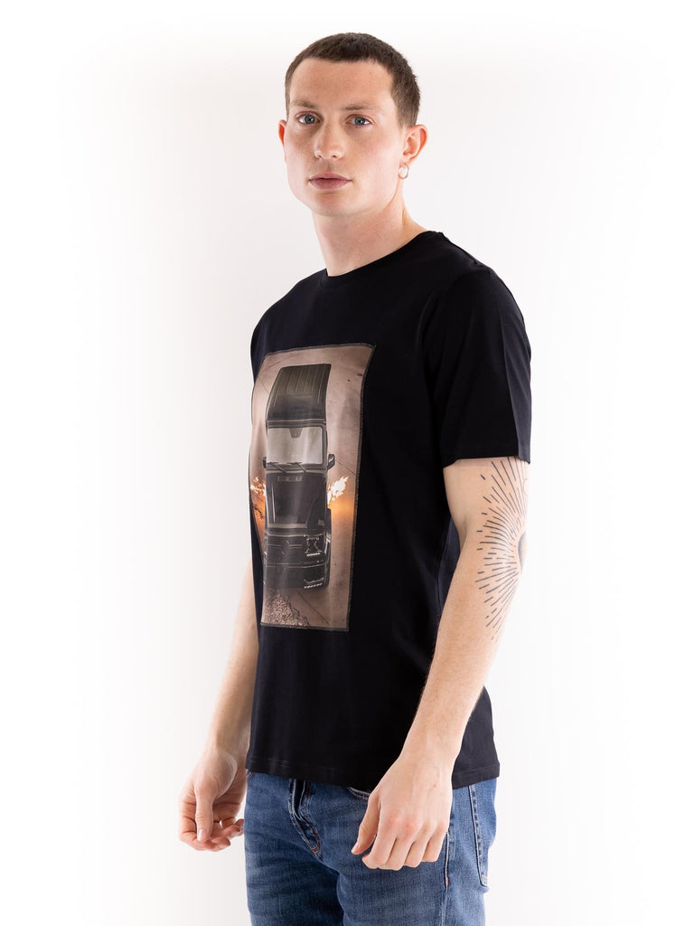 T-shirt uomo Black fire nera MAN/SUPERICON BLACK FIRE BASTILLE 