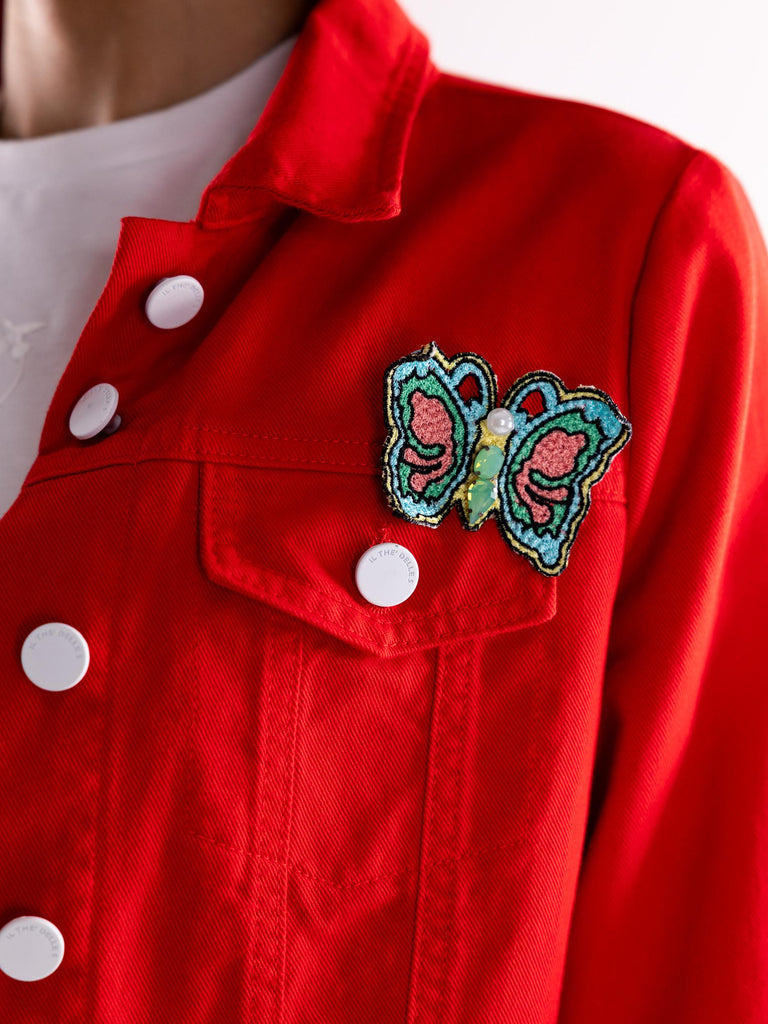 Giubbino in denim rosso FONZYE ROSSO IL THE' DELLE 5 