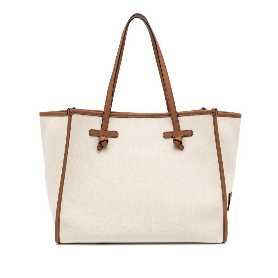 Borsa Marcella canvas panna-corda-caramel BS6850 PANNA/CORDA GIANNI CHIARINI 