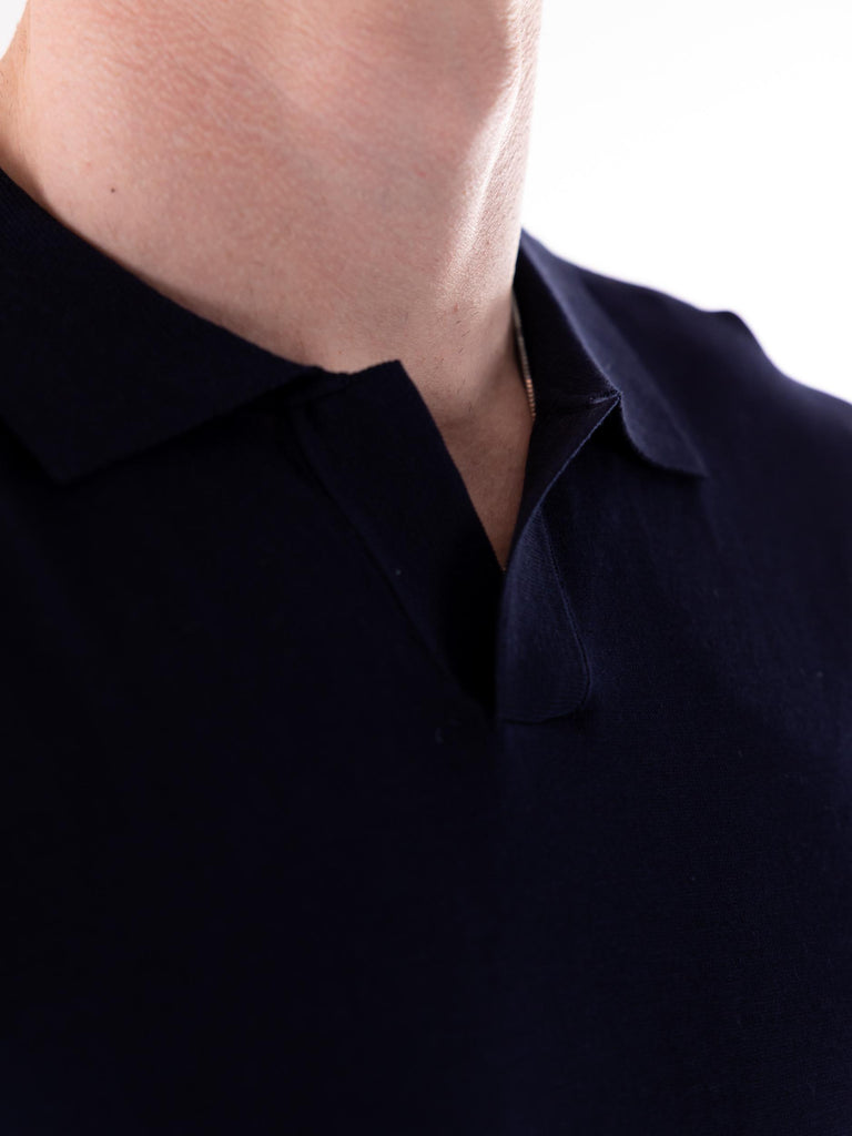 Maglia Polo uomo Nosaka in filo blu