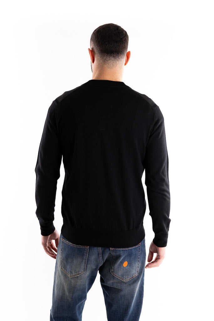 Maglia cardigan finezza 16 nero A005 BLU PAOLO PECORA 