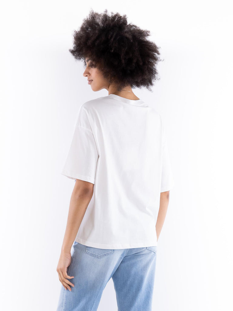 T-shirt donna smile bianca BUS25504 155 BRAND UNIQUE 