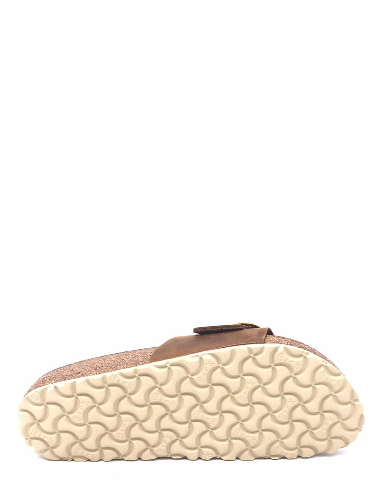 Ciabatta donna Madrid big buckle cognac