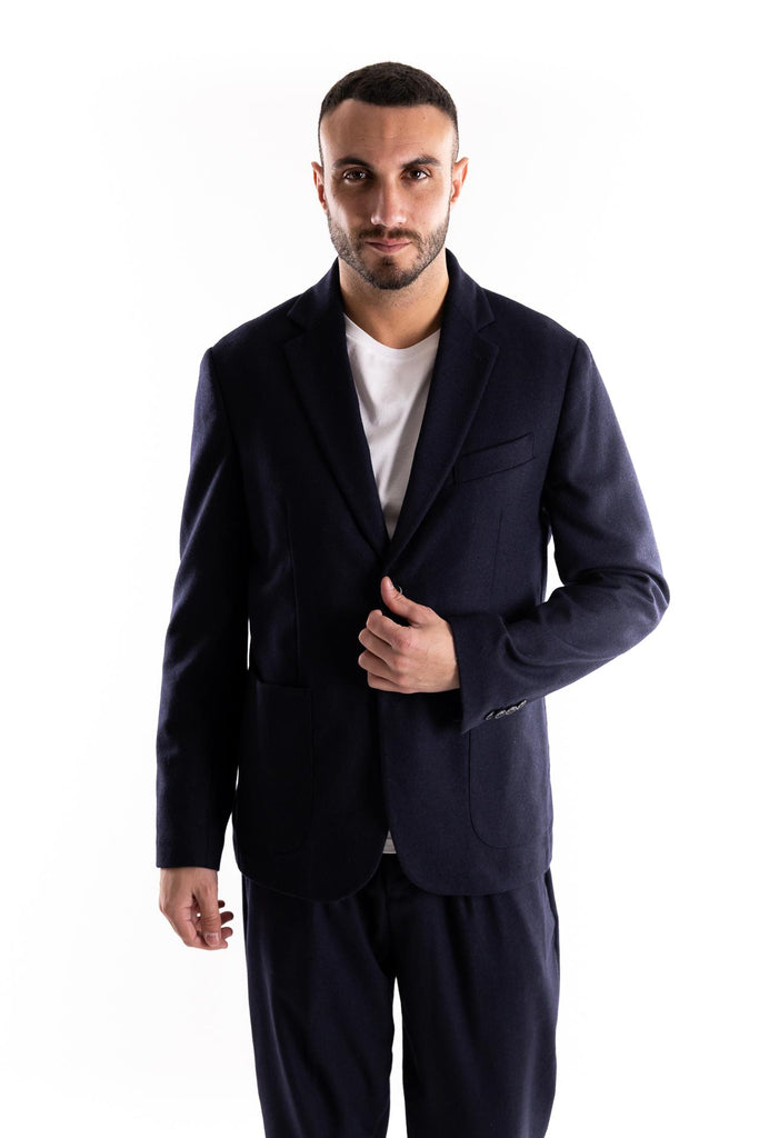 Giacca monopetto in tessuto misto lana blu W5U502 BLU THE EDITOR 