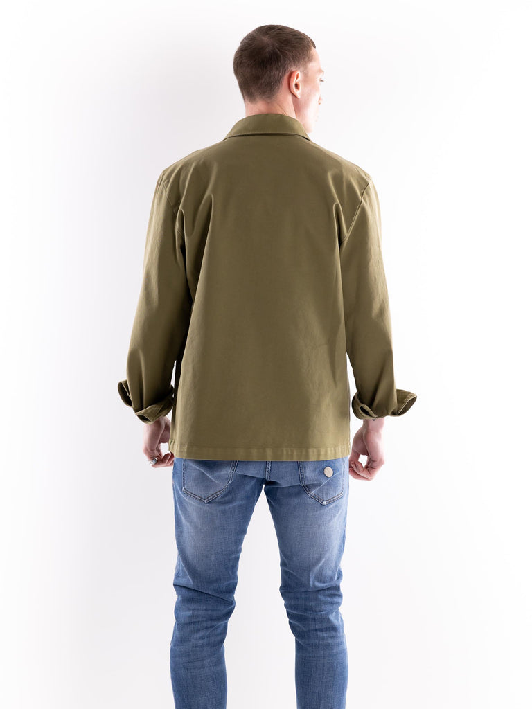 Over shirt uomo verde militare S5U507 MILITARE THE EDITOR 