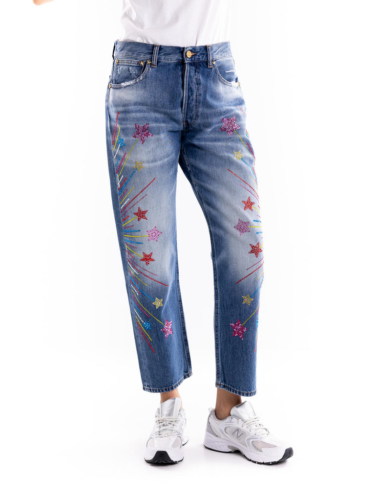 Jeans boyfriends strass multicolor LVS051BOY 21BLU ROSSANO PERINI 