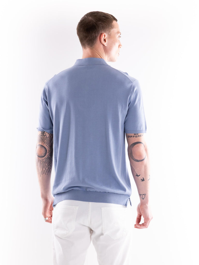 Maglia polo uomo Nito in filo azzurro acqua
