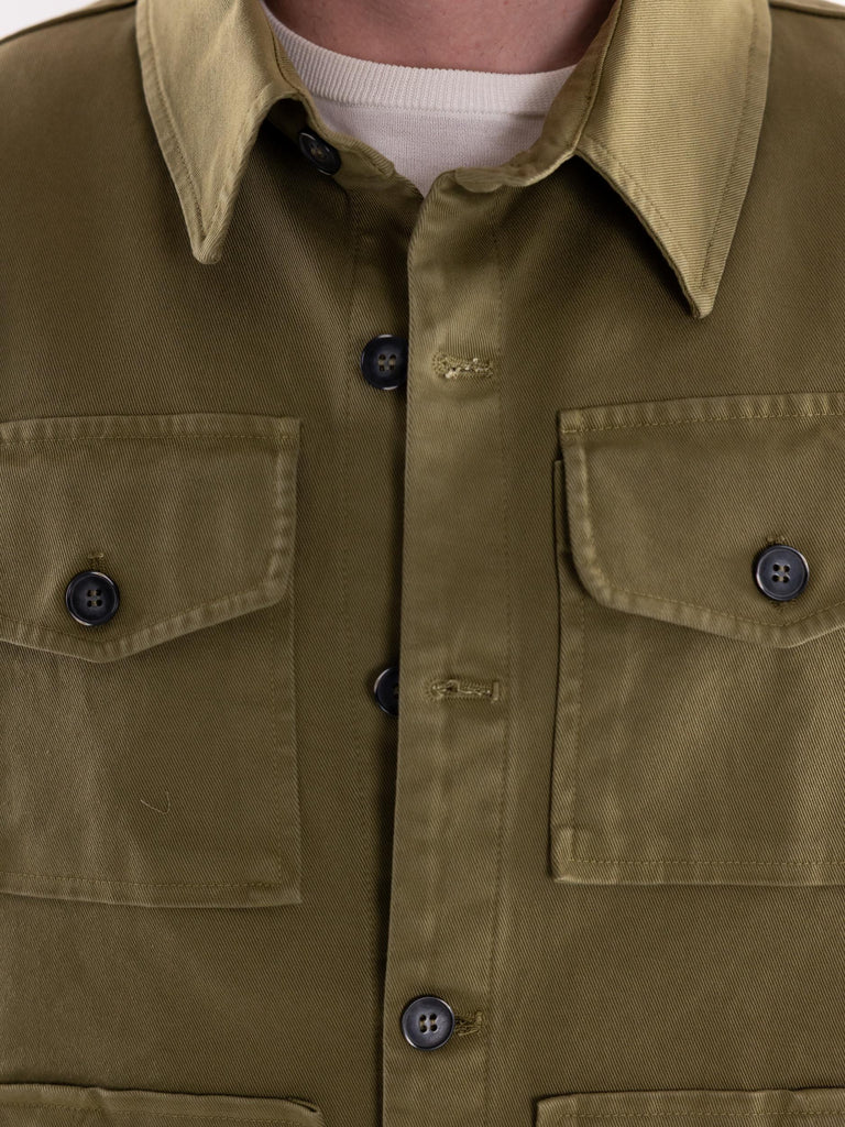 Over shirt uomo verde militare S5U507 MILITARE THE EDITOR 