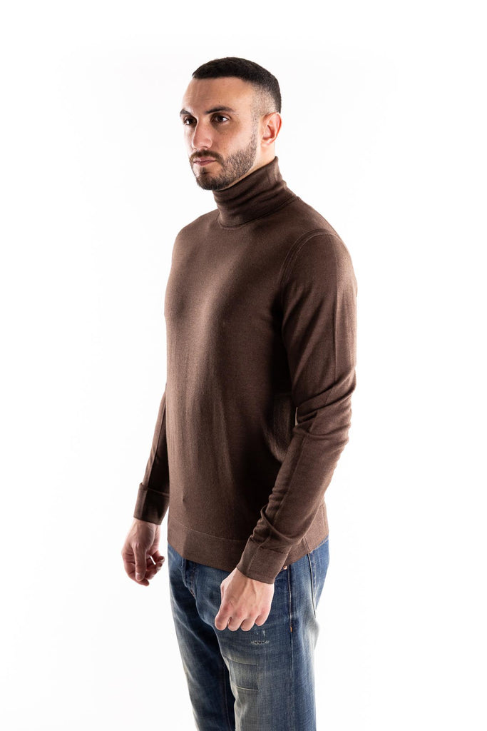 Maglia lupetto finezza 16 marrone lavato A022 MARRONE PAOLO PECORA 