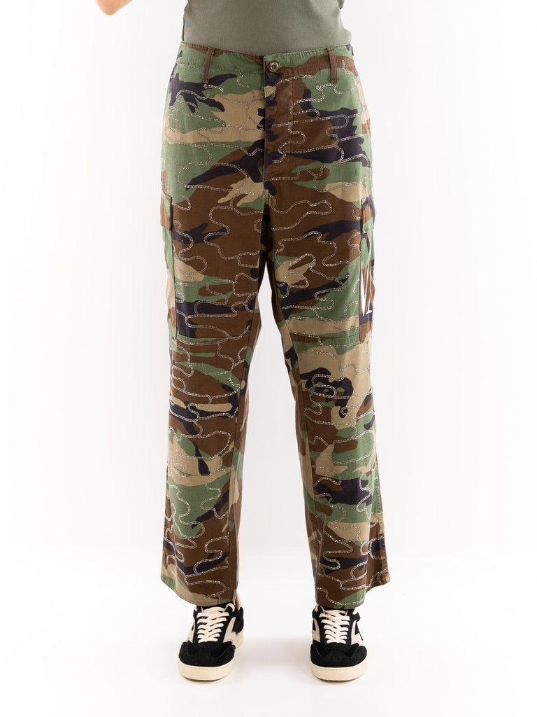 Pantalone donna cargo limited edition camouflage fake BUS25092 CAMOUFLAGE BRAND UNIQUE 