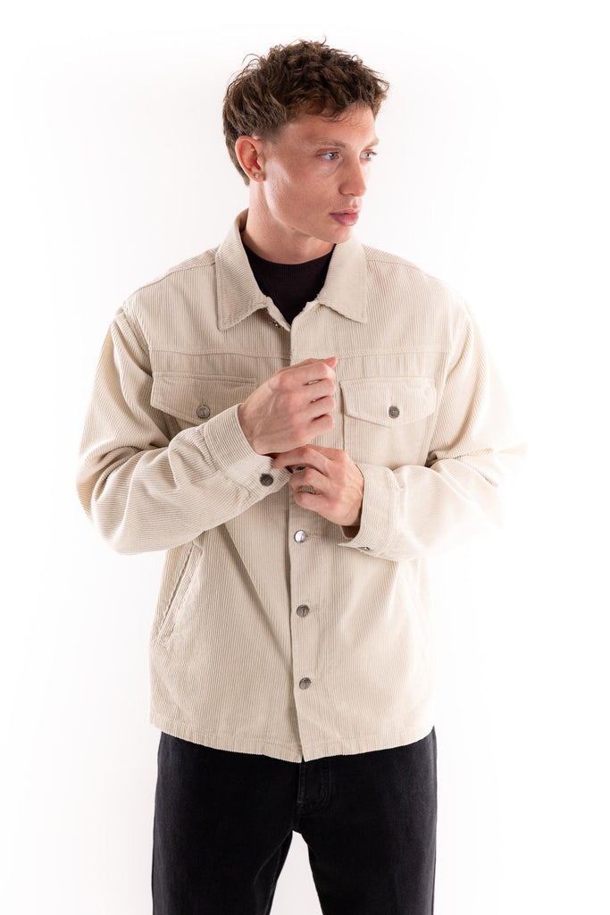 Giacca overshirt in velluto crema TOCOM OSV ESSENTIALCREMA TOOCO 