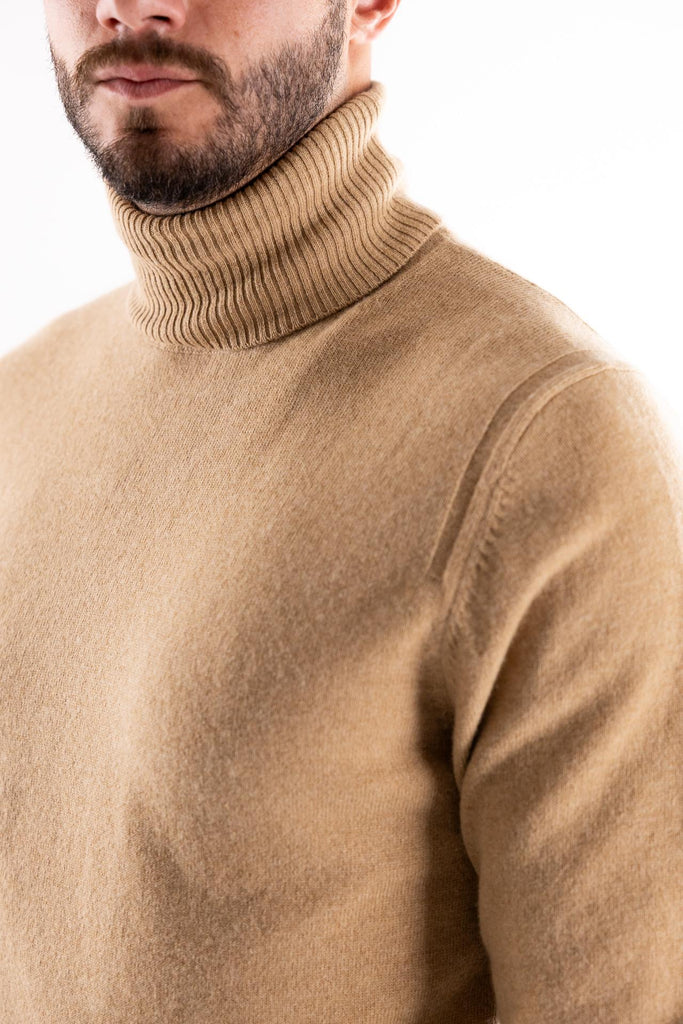 Maglia lupetto in lana media pesantezza cammello A032 CAMMELLO PAOLO PECORA 