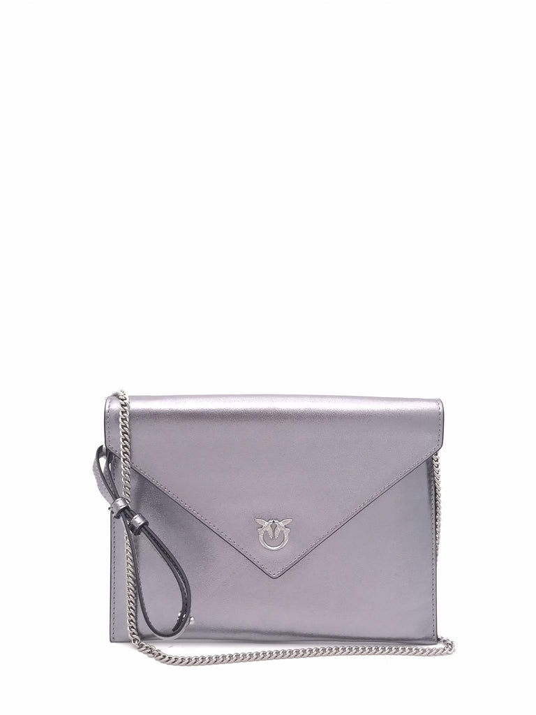 Bustina flet purse in pelle laminata antracite 104820 A2O9ANTRACITE PINKO 