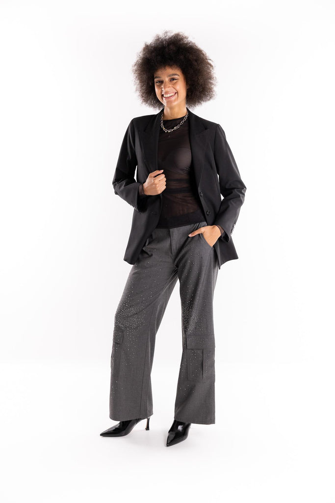 Pantalone cargo antracite strass 17FW25 ANTRACITE ROSSANO PERINI 