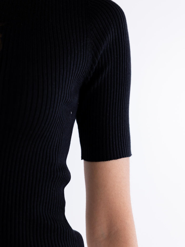 Maglia a costine Tritone  logo Love Birds nera
