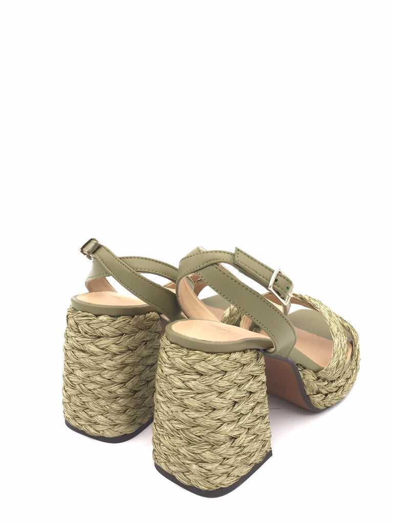 Sandalo Valeriette in raffia oliva 025555-414 258OLIVA CASTANER 