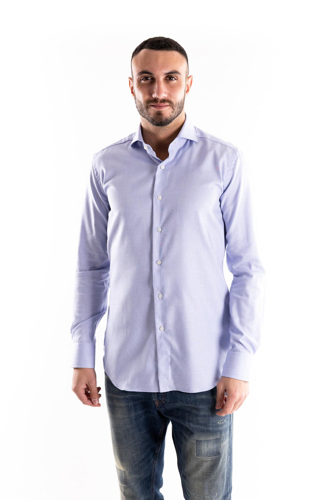 Camicia travel collo francese in oxford azzurro 91831 AZZURRO XACUS 
