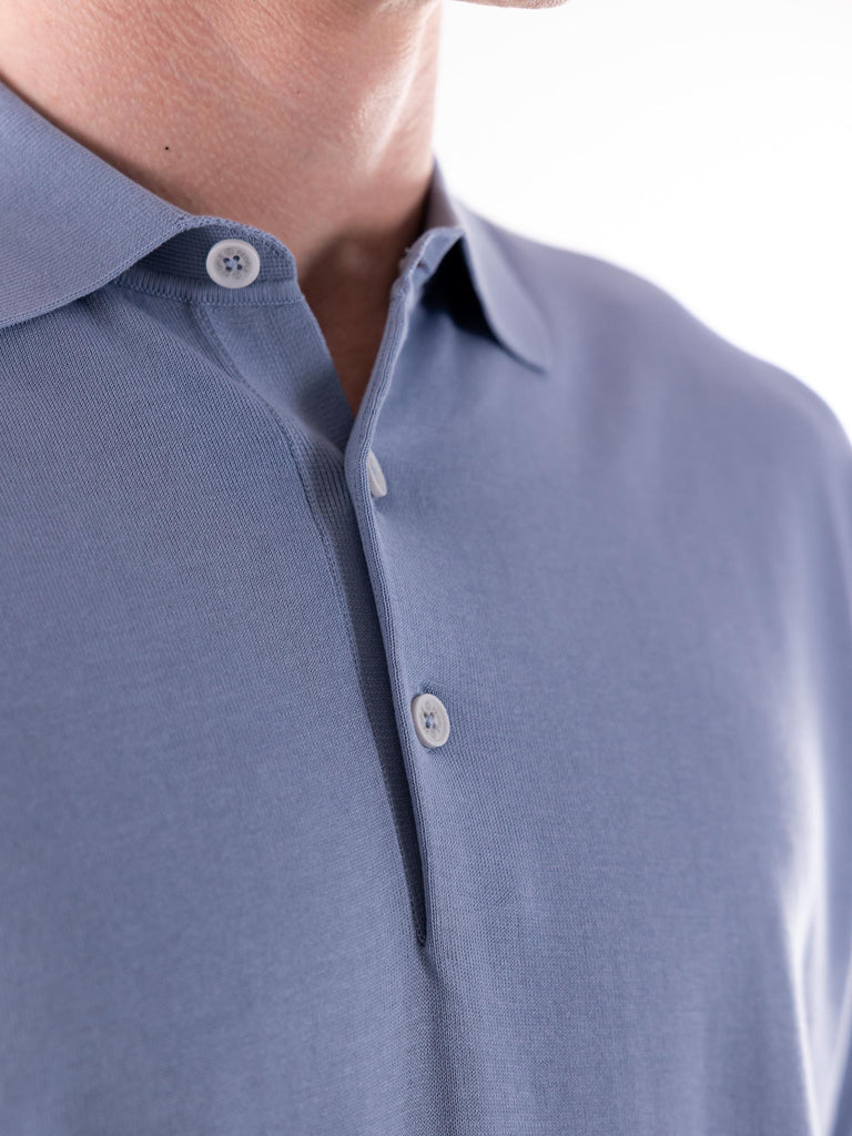 Maglia polo uomo Nito in filo azzurro acqua