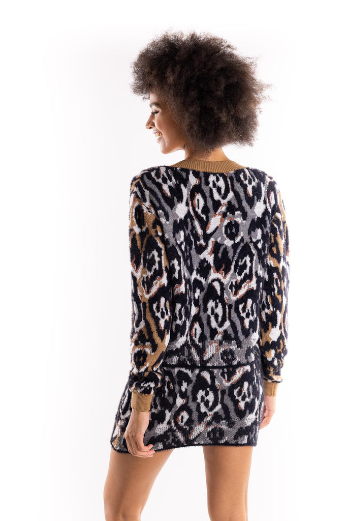 Maglione jacquard maculato MGKD11013 MACULATO AKEP 