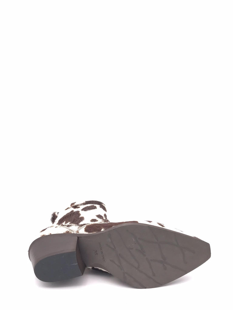 Texano basso in cavallino muccato marrone e bianco DX380 MARRONE-BIANCO METISSE 