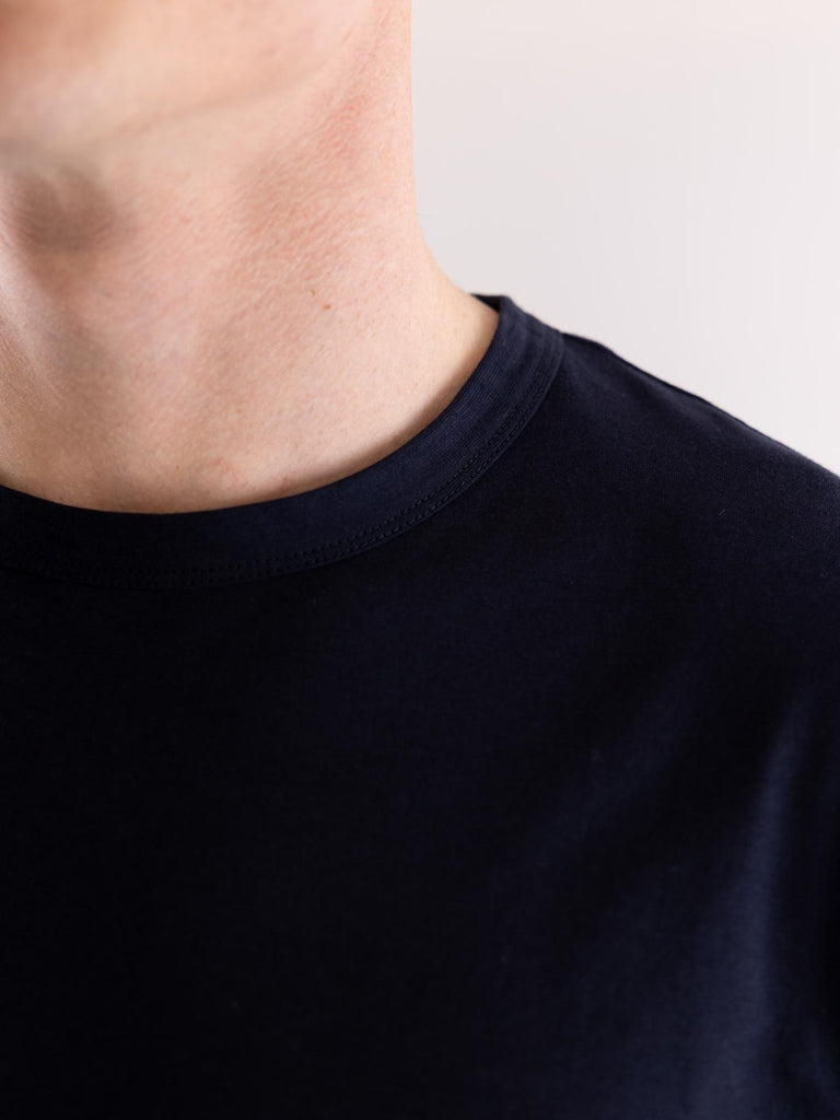 T-shirt uomo in jersey blu-bianco