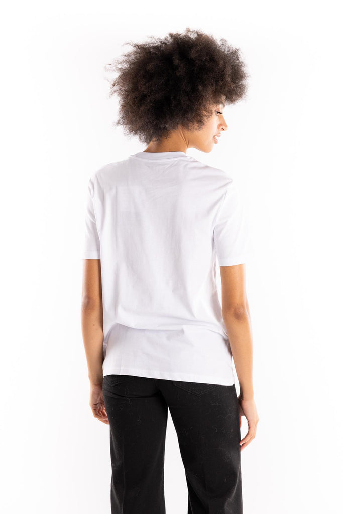 T-shirt in cotone con stampa weekend TSBAS 930BIANCA ELITE' 
