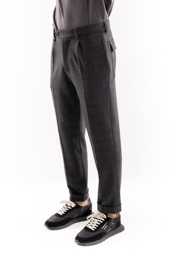 Pantalone in tessuto con quadro fondo grigio B063 3086GRIGIO PAOLO PECORA 
