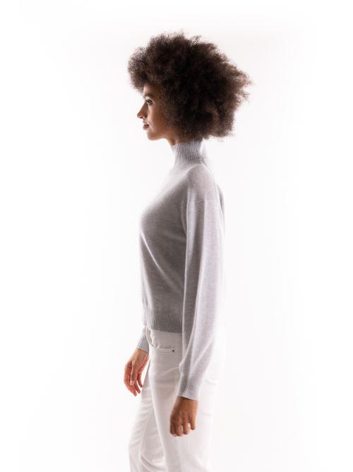 Maglia Febo a collo alto in cashmere grigio chiaro 2523366112200 003GRIGIO CHIARO MARELLA 