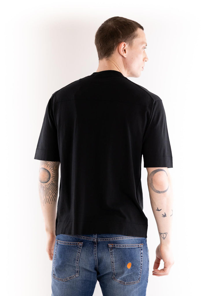 T-shirt over uomo girocollo in filo nera A012 F1009000 PAOLO PECORA 