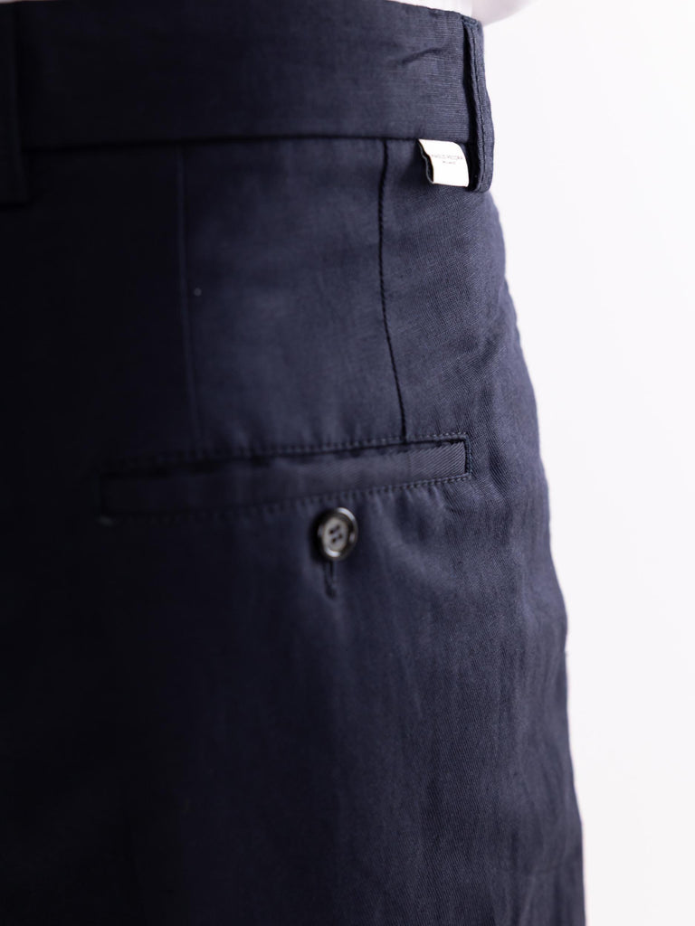 Bermuda uomo misto lino blu D011 BLU PAOLO PECORA 