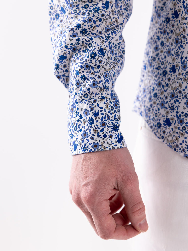 Camicia uomo in fantasia floreale su base bianca OLEANDRO 3326MULTICOLOR PORTOFIORI 