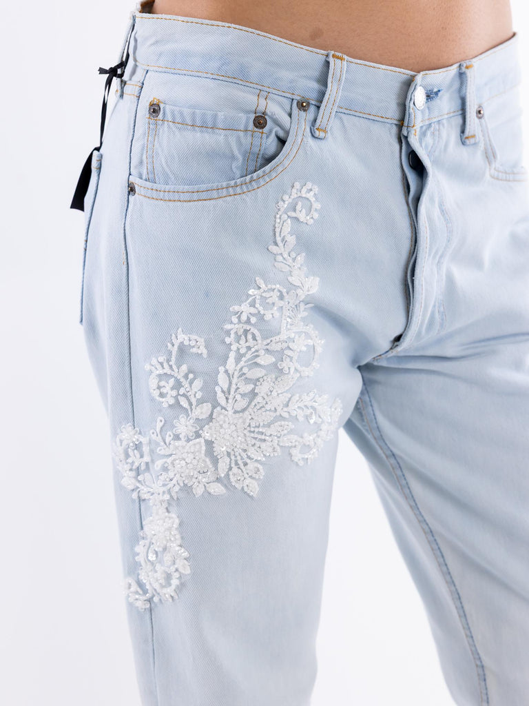 Jeans donna ultraboy perline