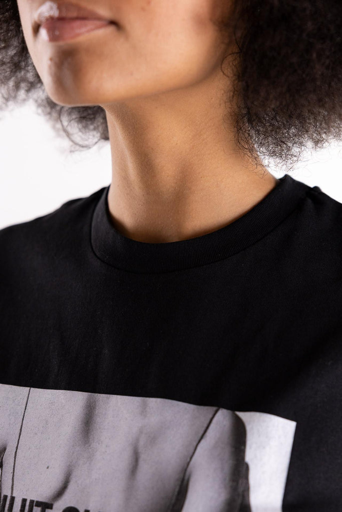 T-shirt in cotone con stampa nuit TSBAS 938NERO ELITE' 