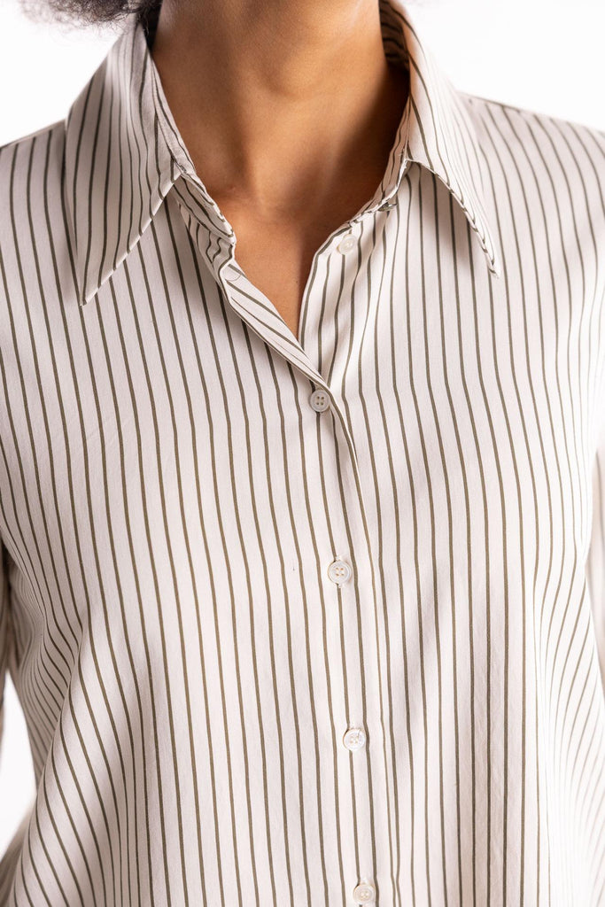 Camicia Reperto a righe panna-verde 2523116081200 002PANNA-VERDE MARELLA 