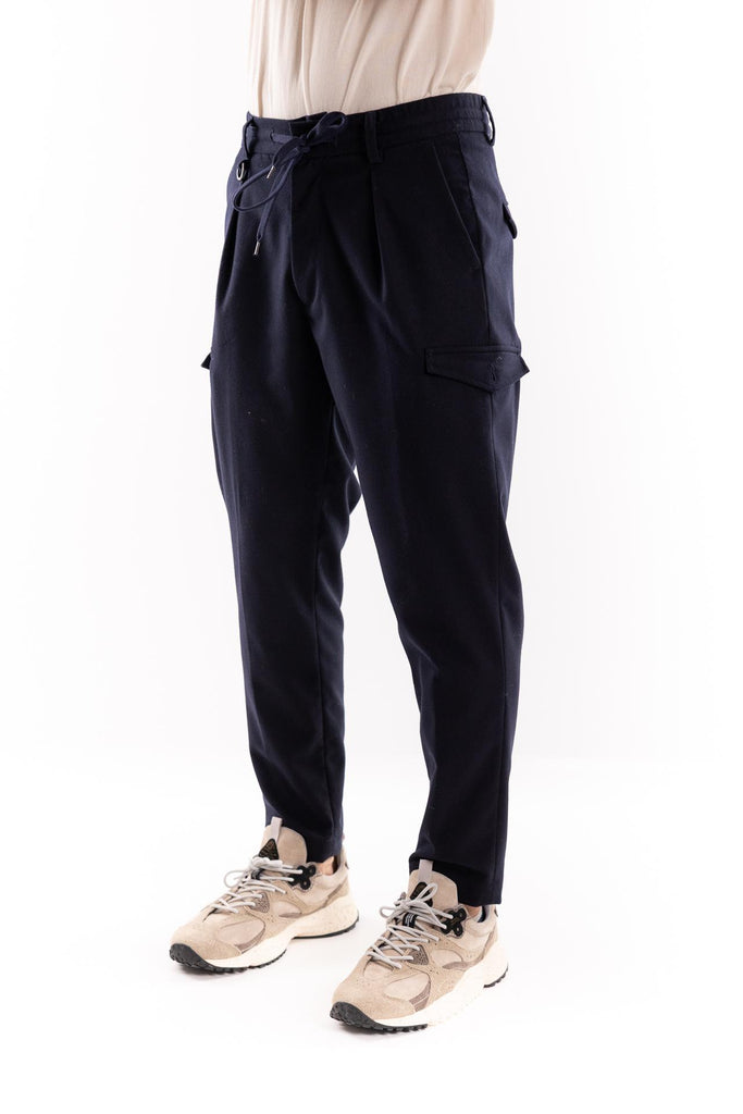 Pantaloni uomo work in lana blu B032 BLU PAOLO PECORA 