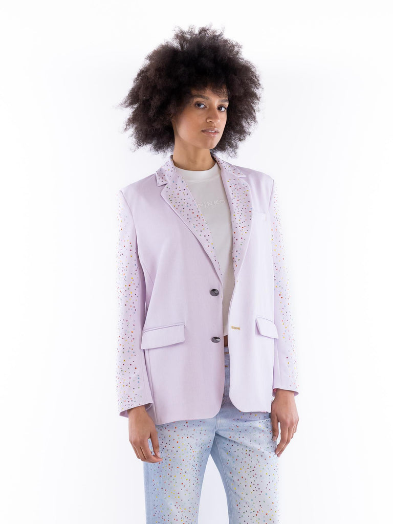 Blazer donna over lilla con strass BLAZER 54S25LILLA ROSSANO PERINI 