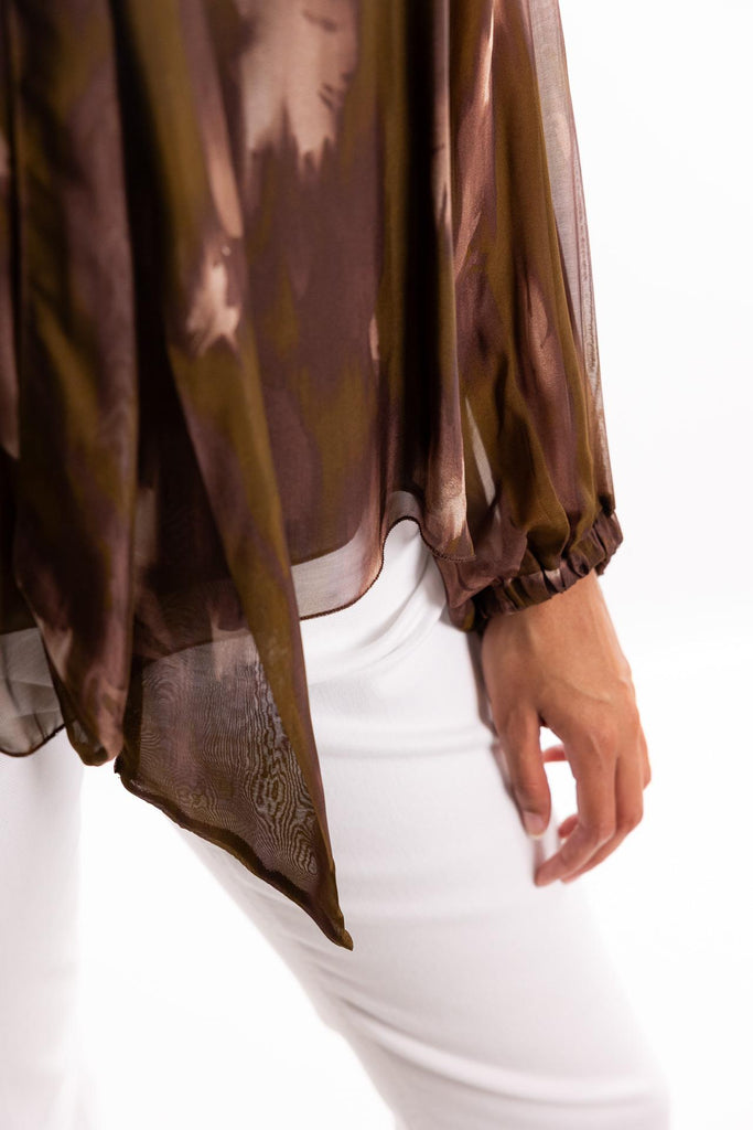 Blusa Sanide con stampa astratta marrone SANIDE MULTICOLOR H2O 
