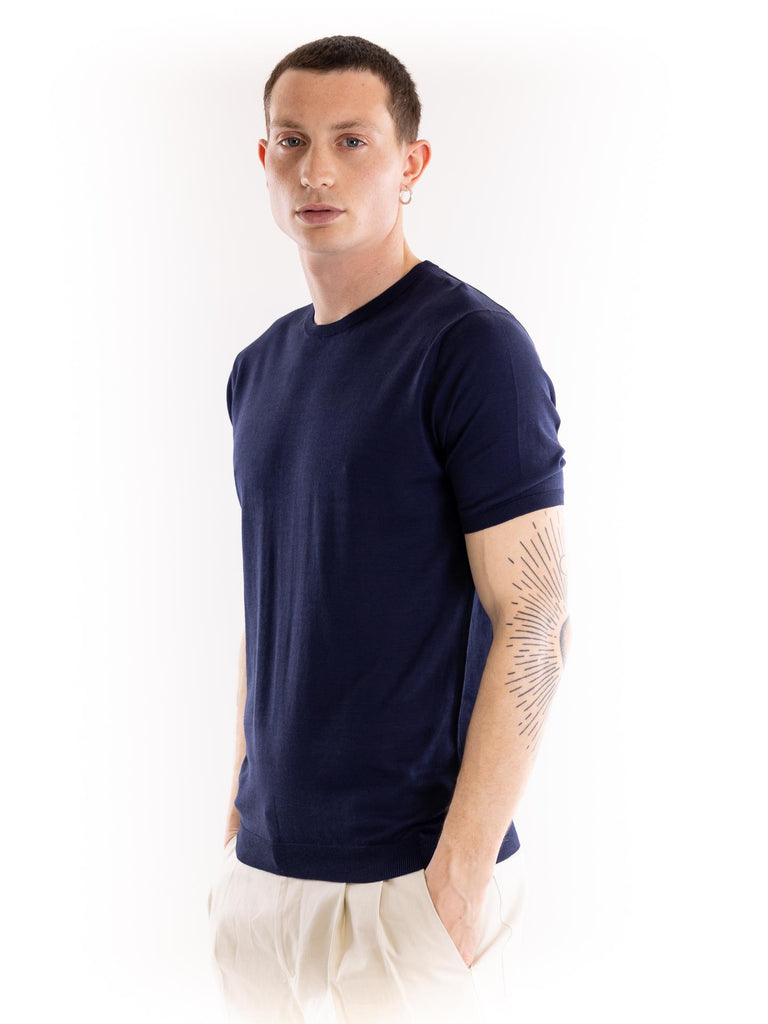 T-shirt Uomo Pakse in filo blu PAKSE 790BLU PEOPLE OF SHIBUYA 