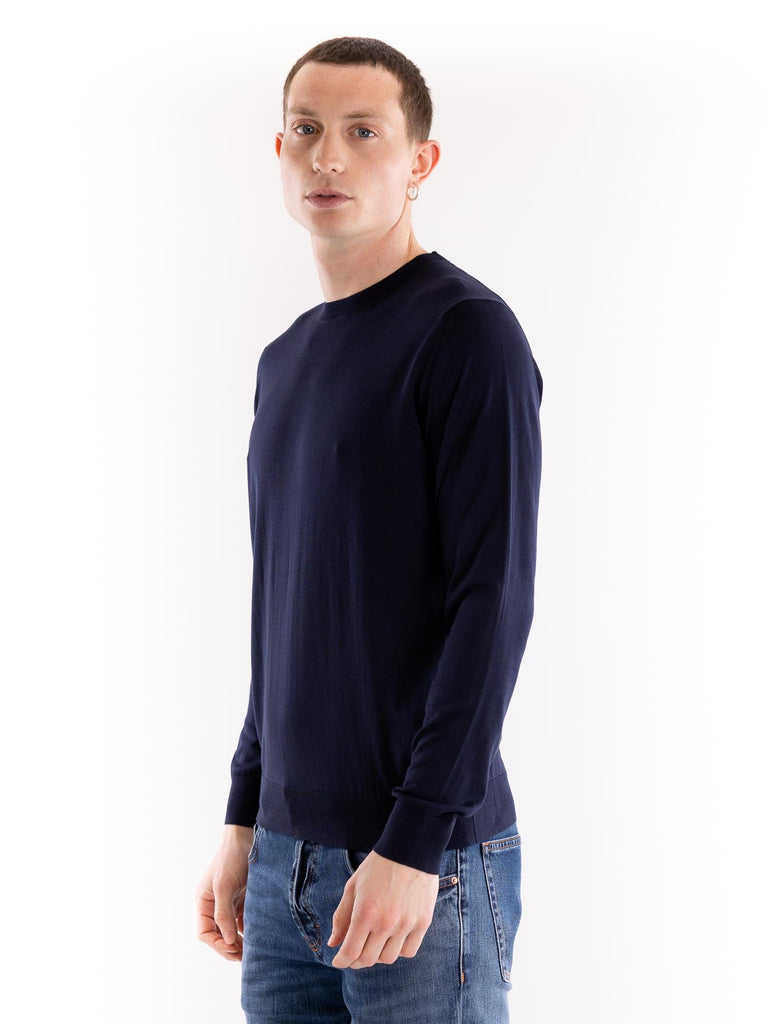 Maglia uomo girocollo seta blu A002 F2006685 PAOLO PECORA 