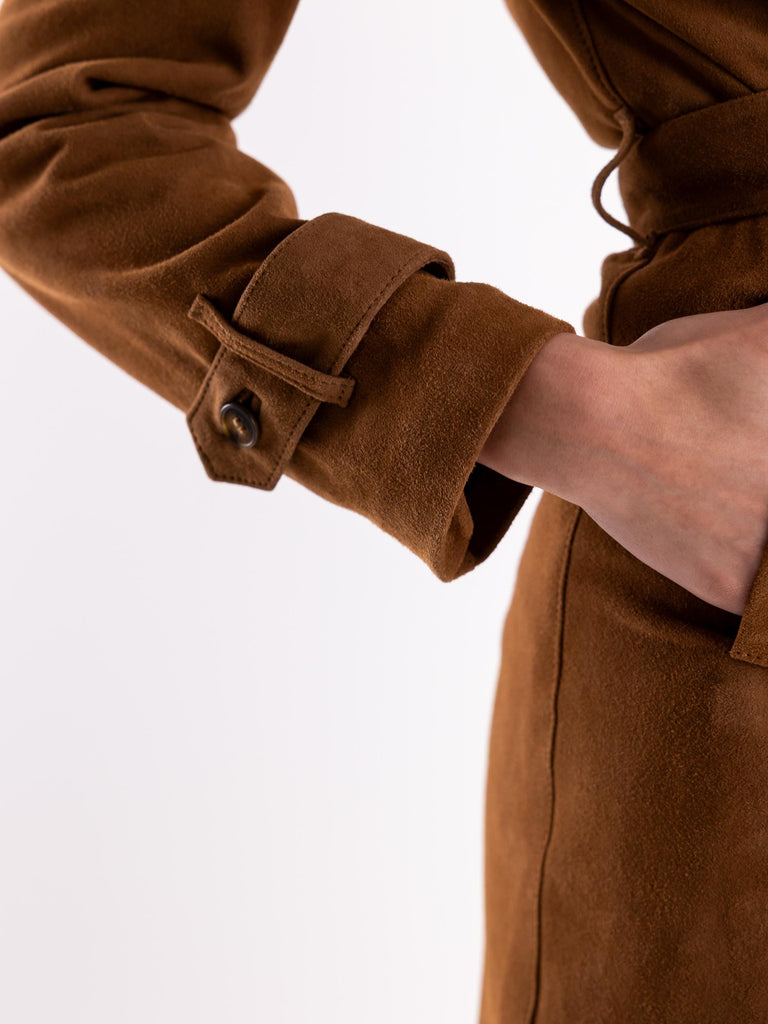 Trench donna camoscio cognac LEA COGNAC BLUSOTTO 
